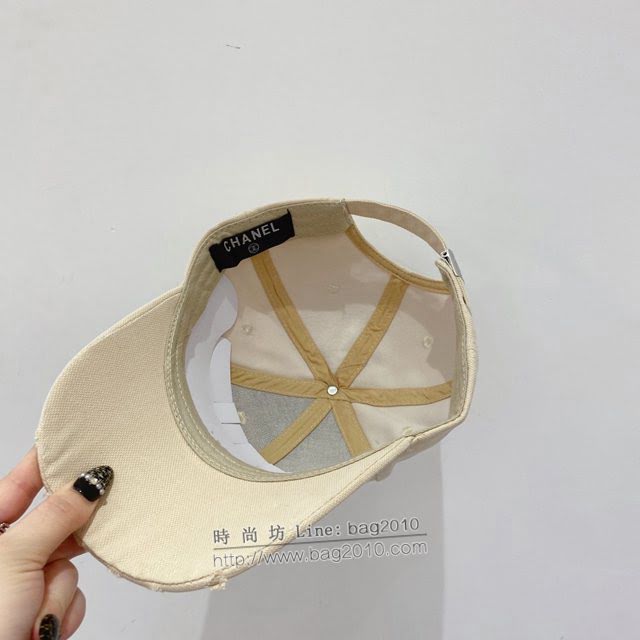 Chanel男女同款帽子 香奈兒刺繡心機小破邊棒球帽鴨舌帽  mm1593